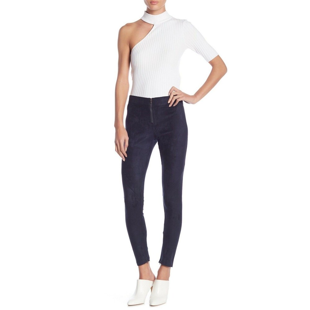 David Lerner Front Zip Faux Suede Leggings